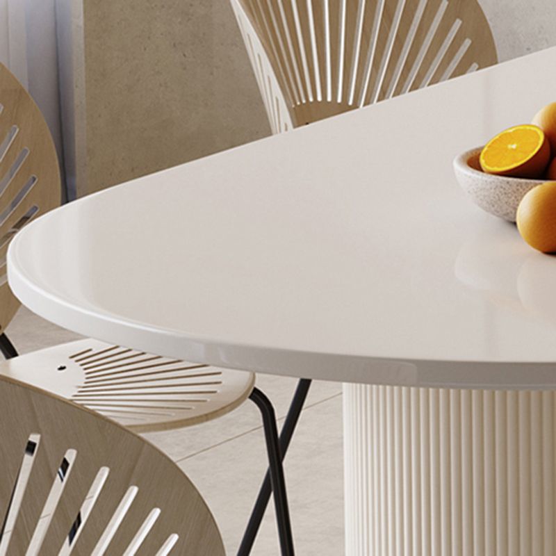 Modern White Dining Table Stone Dining Table for Kitchen Use