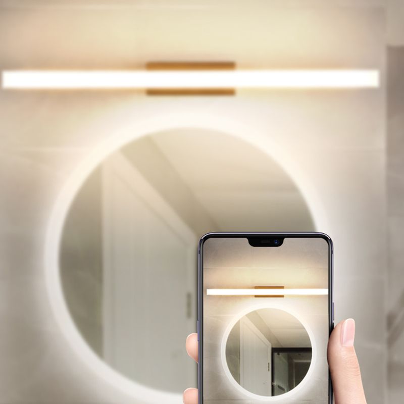 1 luces de pared de tocador lineal ligero luces de espejo de tocador de madera de estilo moderno