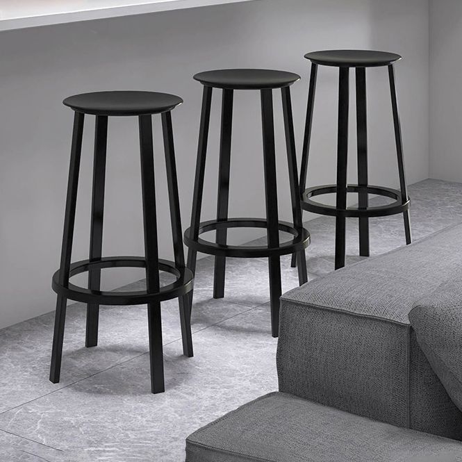 Contemporary Indoor Bar Stool Swivel Bar Stool with Footrest