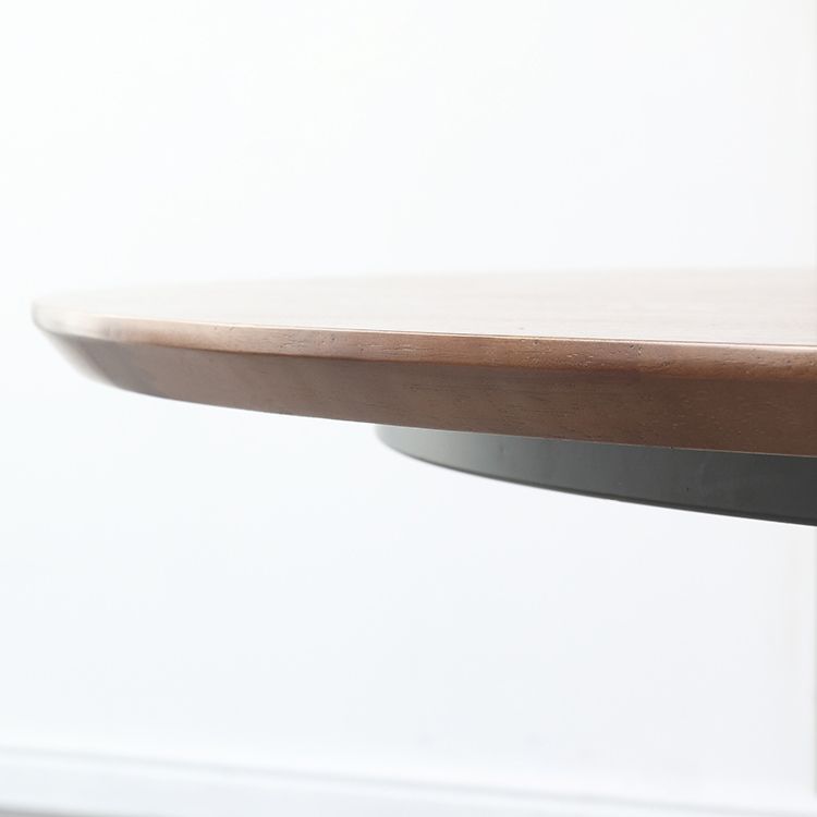 Round Pedestal Table Simplicity Style Solid Wood Dining Site Table with Turntable