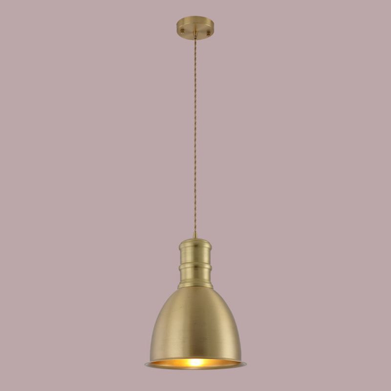 Minimalistische hangende hanglamp messing messing gearceerde hangerverlichting met metalen schaduw