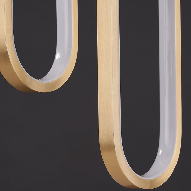 Oval Suspended Lighting Fixture Minimalist Style LED Metal Pendant Light Kit for Bedroom