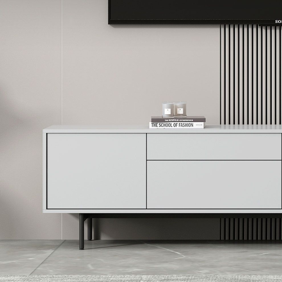 Industrial Enclosed Storage TV Stand Wooden Rectangle TV Cabinet with Splayed Legs