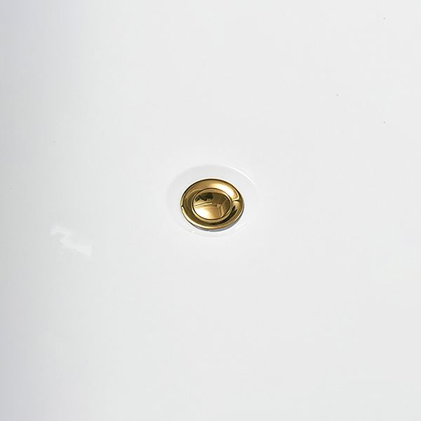 White Oval Bath Freestanding Acrylic Soaking Handles Included  Modern Bathtub