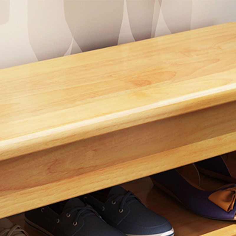Modern Entryway Bench Wooden Seating Bench with Shoe Storage , 12" Width