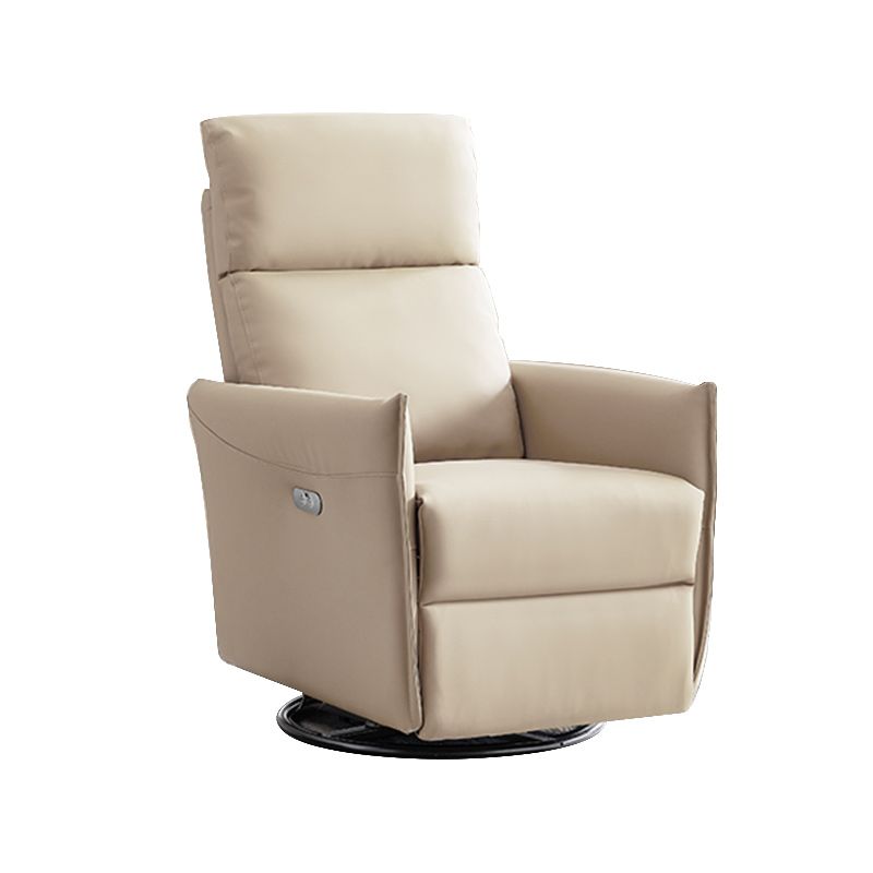 Electric Power Leather Recliner Chair Modern Swivel Base Standard Recliner with Footrests