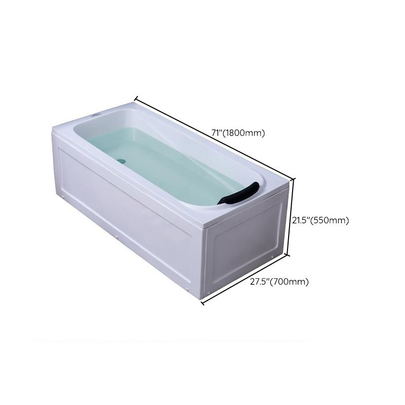 Modern Acrylic Rectangular Bathtub Soaking White Bathtub , 29.53" Wide