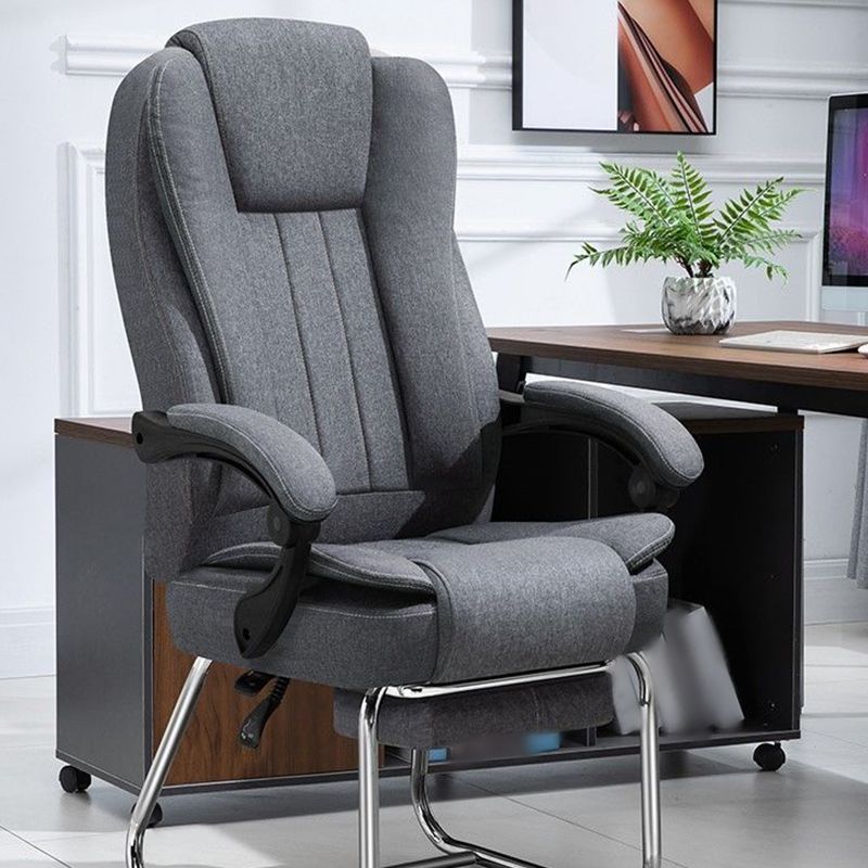 Modern Ergonomic Executive Chair Adjustable Arms No Wheels Managers Chair