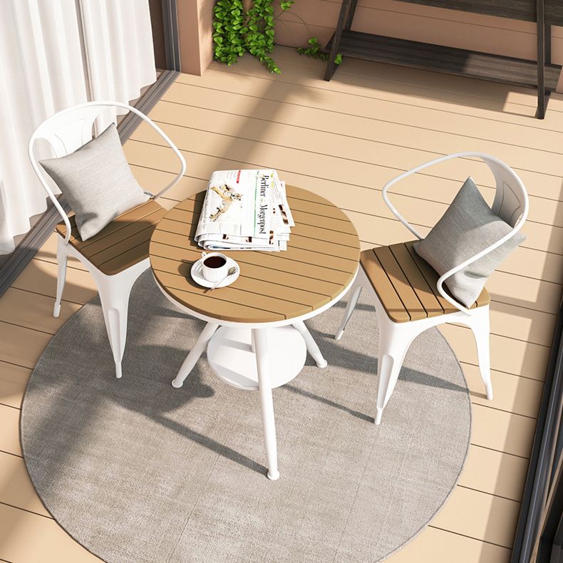 Modern Round Dining Set 1/2/3/5 Pieces Reclaimed Wood Dining Set for Outdoor
