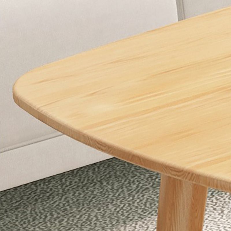 Scandinavian 4 Legs Coffee Table with Shelf Wood Cocktail Table
