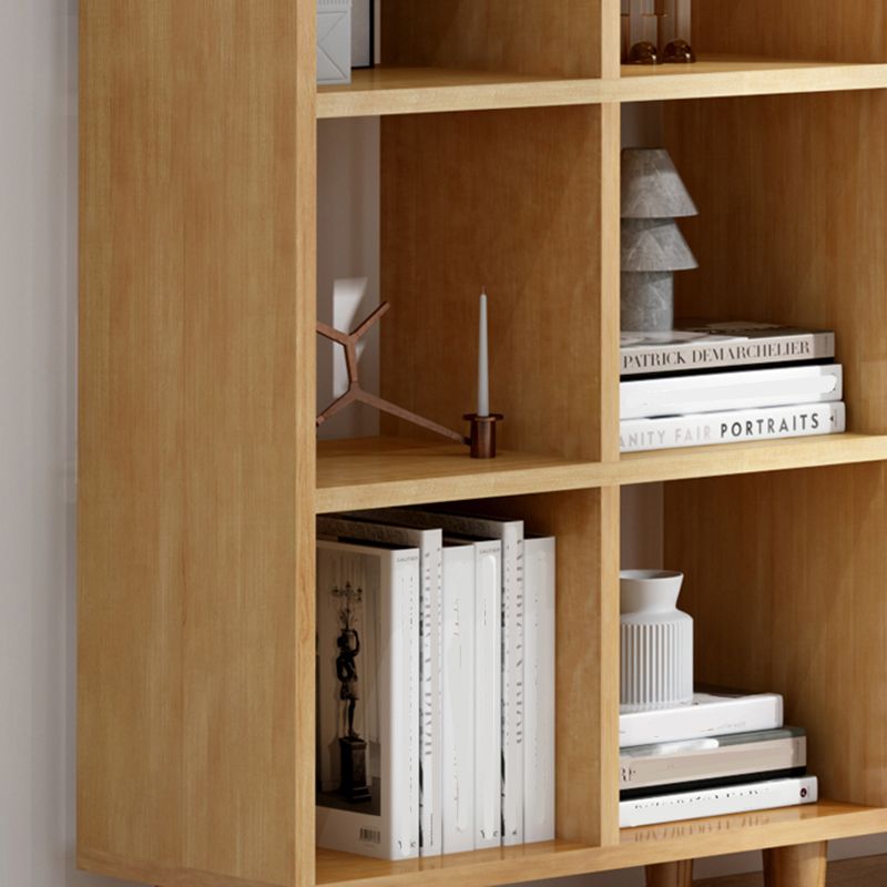Modern Style Solid Wood Bookshelf Open Back Bookcase with Shelves