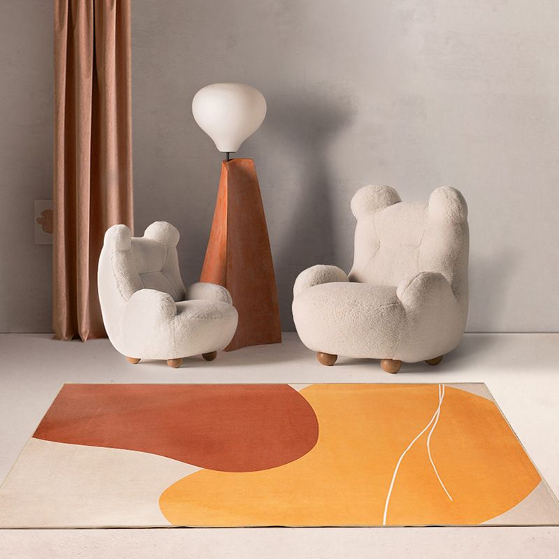 Orange einfacher Teppich Polyester Blätter Teppich Färbung widerstandsfähiger Teppich für Salon