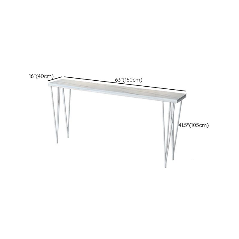 Modern Bar-height Table Stone Top Bistro Pub Table with Four Legs