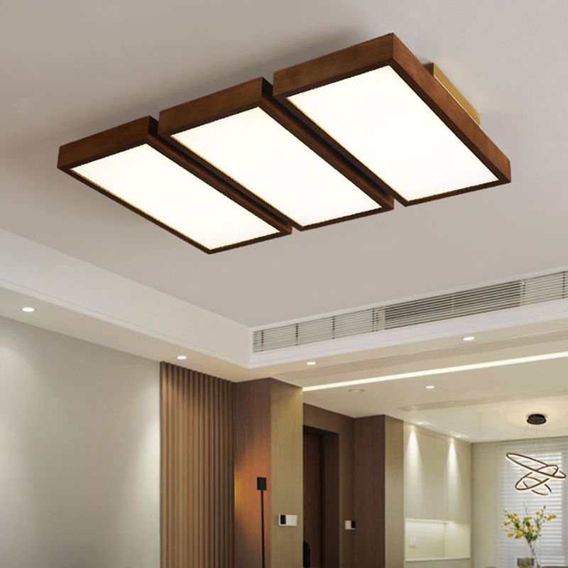 Modern Ceiling Lamp Wooden Flush Mount Light Fixture for Bedroom