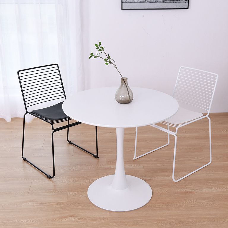 Metal Contemporary Round Dining Table Tulip Base Table for Dining Room and Kitchen