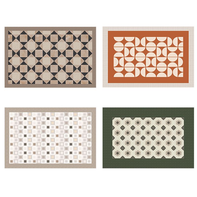 Vintage Check Rug Polyester Indoor Rug Non-Slip Area Carpet for Living Room and Bedroom