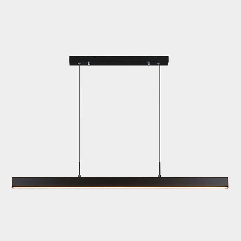 Long Linear Island Lamp Nordic Modern Style LED Chandelier for Dining Room