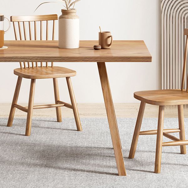 Rectangle Wooden Dining Table Modern Pine Table in Nature with Double Pedestal