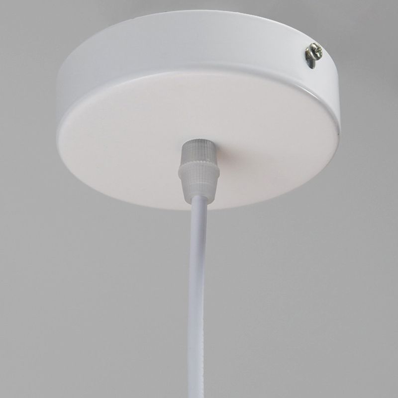 White Organza Fabric Shade Hanging Light Modern Style Single Light Creative Suspension Lamp for Garment Store