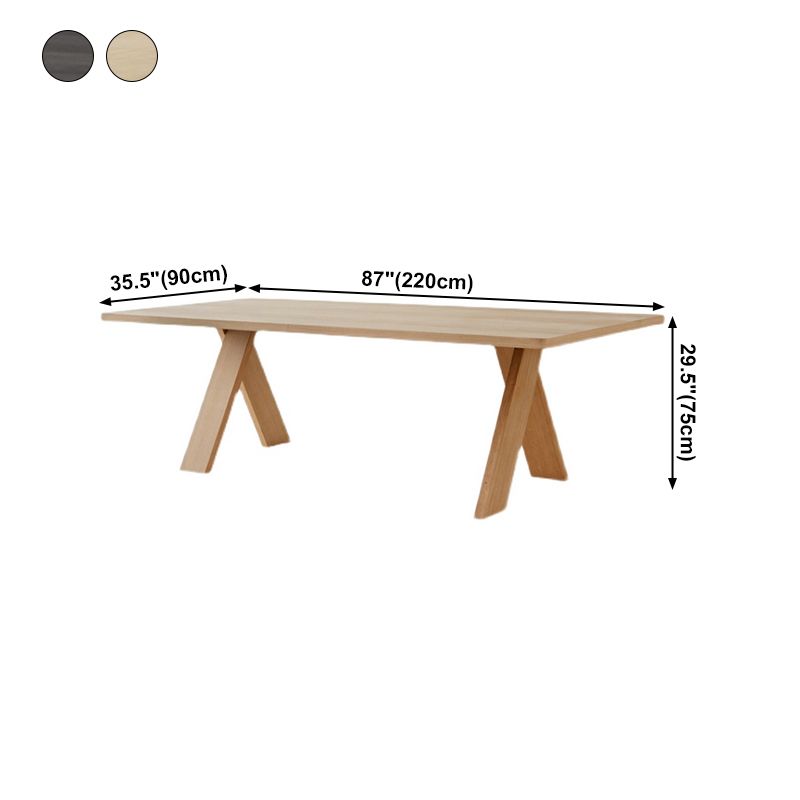 Industrial Rectangle Dining Table Pine Solid Wood Table with 4 Legs