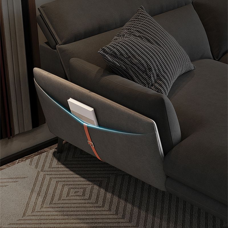 Grey Faux Leather Sofa/Sectionals with Wear-Resistant and Stain-Resistant