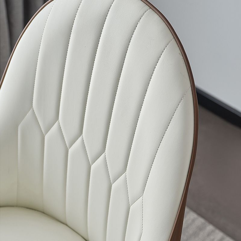 Glam Style Parsons Dining Chairs Faux Leather Armless Side Chair