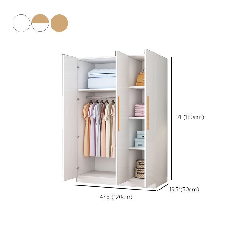 Freestanding Wood Frame Wardrobe Modern Hinged Soft Close Doors Wardrobe