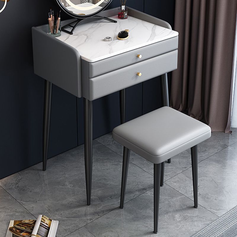2 Drawer & Jewelry Makeup Vanity Desk Modern Straight Feet Dresser