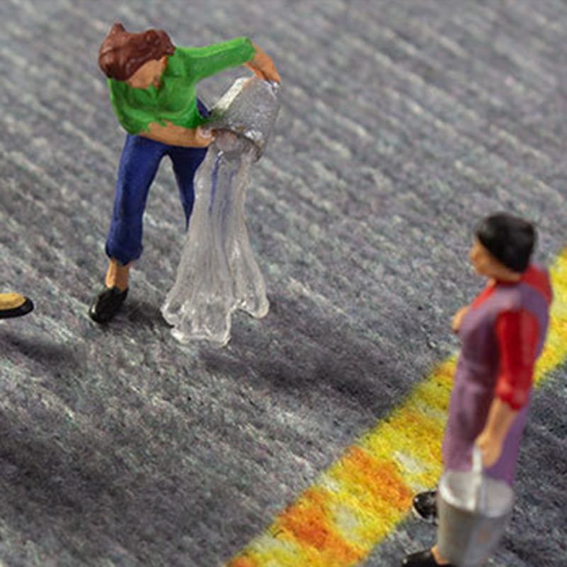 Gray Tone Geometric Carpet Washable Modern Rug Polyester Carpet with Non-Slip Backing