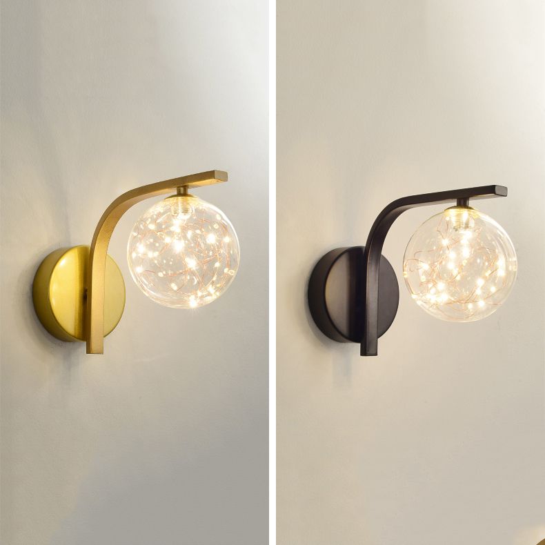 Nordic Modern Wall Mount Light Simple Glass Shade Wall Sconce Lamp Fixture for Living Room