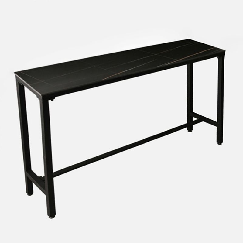 Modern Rectangle Bar Dining Table Stone Bar Table with Trestle Base
