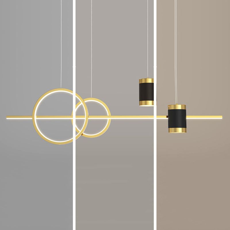 4-Lights Modern Island Pendants Metal Pendant Lights for Dining Room