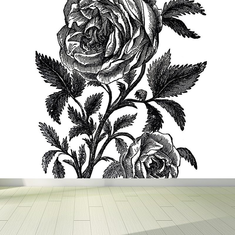 Whole Blossoming Rose Mural Wallpaper for Wall Decor Modern Girls Bedroom Wall Art