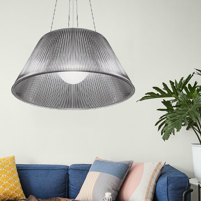 1 Light Restaurant Pendant Lamp Contemporary Hanging Ceiling Light with Cone Clear Glass Shade, 13"/19.5" Dia