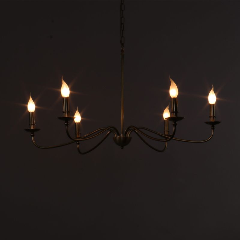 6-LIGHTS AMÉRICAUX VINTAGE VINTAGE CUP CUP CUPPORT CURPLE CHANDELER CHANDLESTICK HAUTER DESCEUR 37,8 "LAMPE SUSPENSION DE LA SAUTE