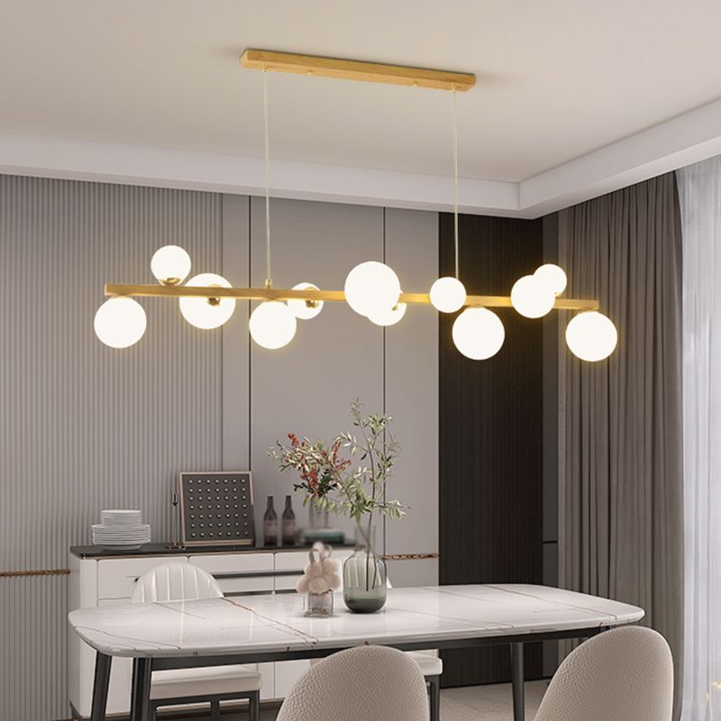 Nordic Style Iron Hanging Lamp Ball Shape Island Light Fixture for Bedroom