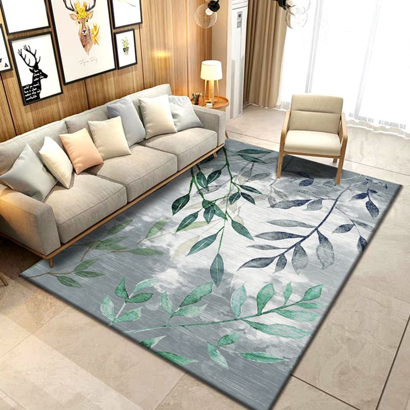 Scandinavisch huisdecoratietapijt Multi gekleurd plantenpatroon Binnentapijt Polyster Gemakkelijk te onderhouden Diervriendelijk wasbaar tapijt