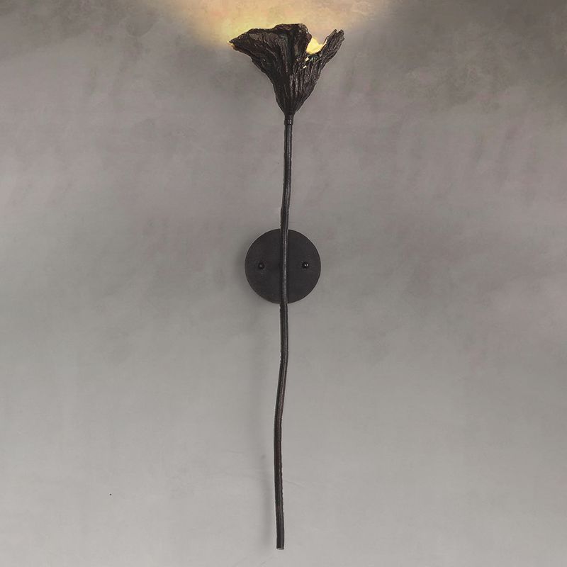 Modern Wall Sconce Flower Shape Wall Light with Metal Shade for Bedroom