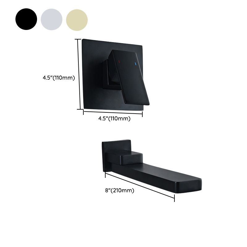 Contemporary Widespread Wall Mounted Bathroom Sink Faucet Swivel Spout