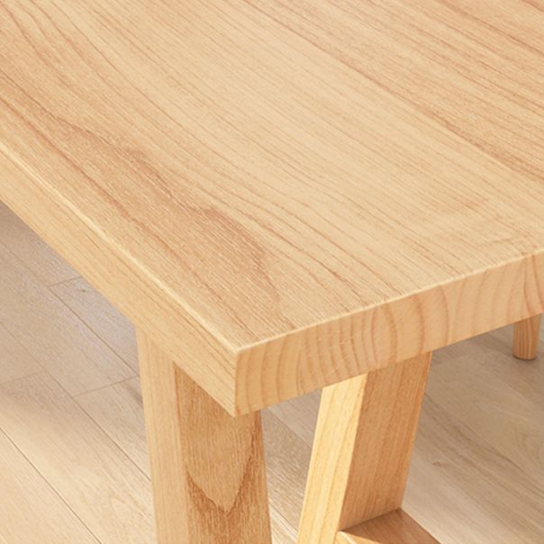 Modern Pine Solid Wood Table Rectangle Dining Table with Double Pedestal