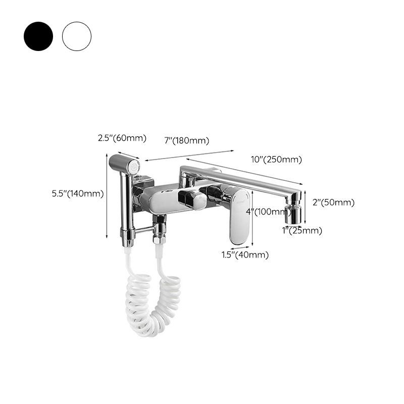 Kitchen Faucet Single Lever Handle Swivel Spout Chrome 2 Holes Bar Faucet