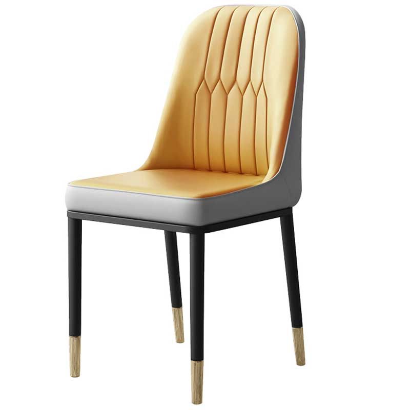 Chaise d'intérieur à base métallique de 18 pouces de large, chaise en cuir Parsons pour restaurant
