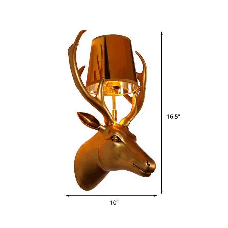 Elk Restaurant Wall Lamp Traditional Resin 1 Light Black/Pink/Blue Sconce Light Fixture with Glass Shade