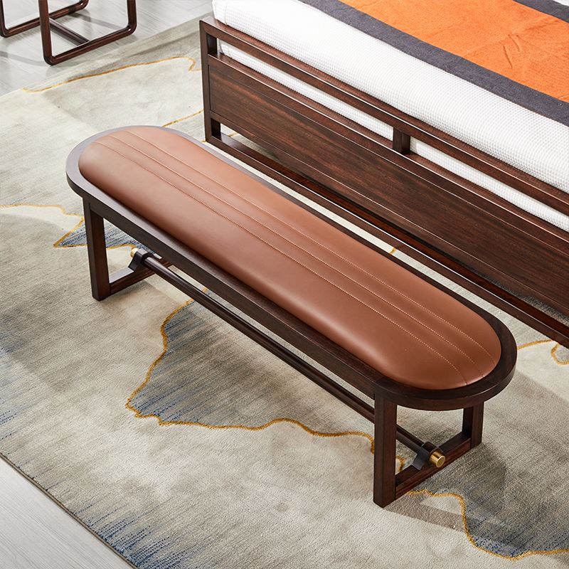 Modern Upholstered Seating Bench Solid Wood Rectangle Bench for Bedroom