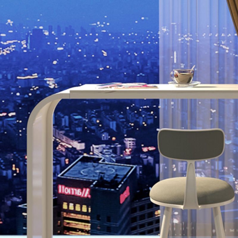 Stone and Metal Bar Dining Table Contemporary Counter Height Table