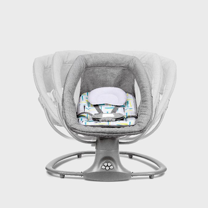 Metal Rocking Baby Crib Cradle Electric Oval Cradle with Mattress