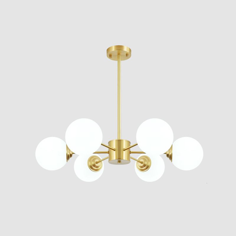 Lampe à lustre globe en laiton