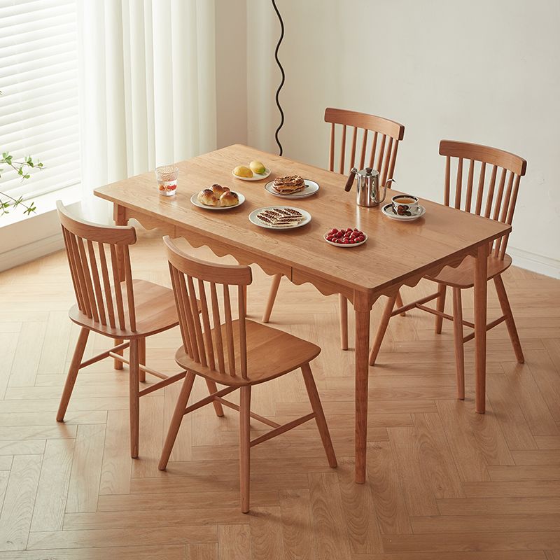 Rectangle Solid Wood Dining Table Mid-Century 4 Legs  Dining Table
