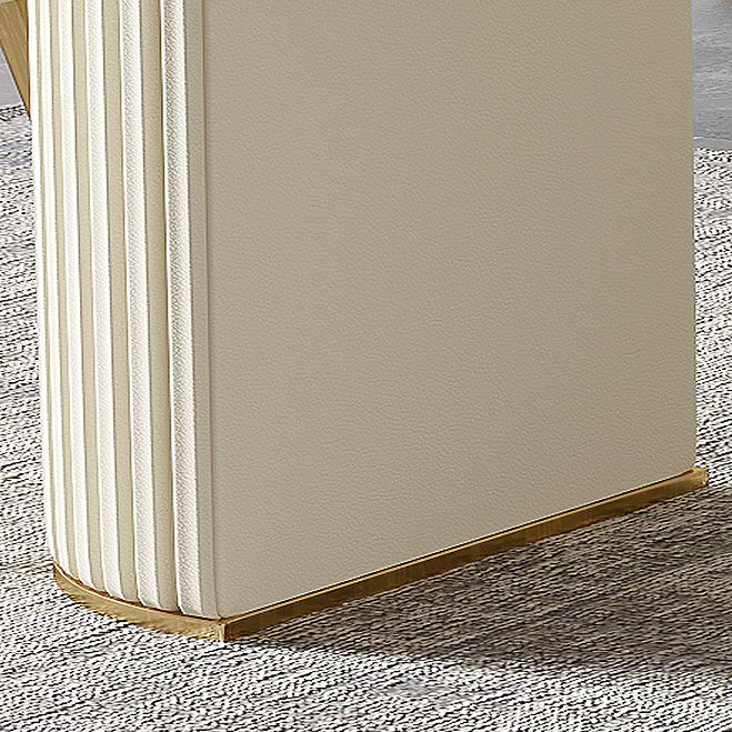 White Glam Dinette Set for Dining Room 1/4/5/7 Pieces Stone Top Dining Table Set