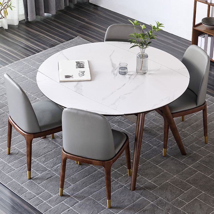 Modern Style Sintered Stone Dining Set Wood 1/2/4/5/7 Pieces Dining Set for Dining Areas